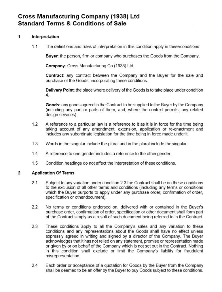 Terms and conditions