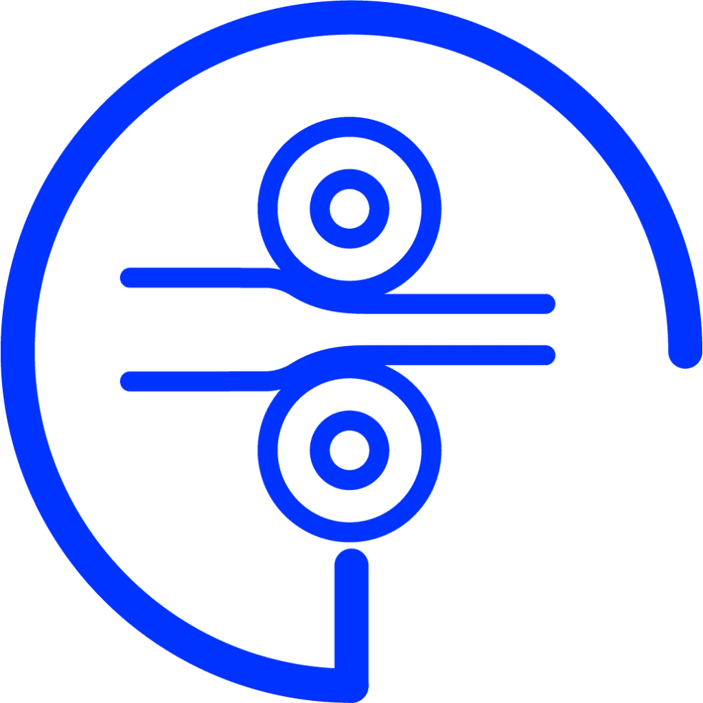 Blue metal forming icon